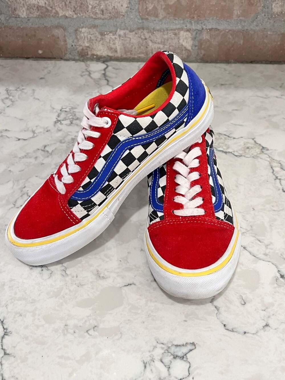 Vans Old Skool Pro Bright Checkerboard Sneakers